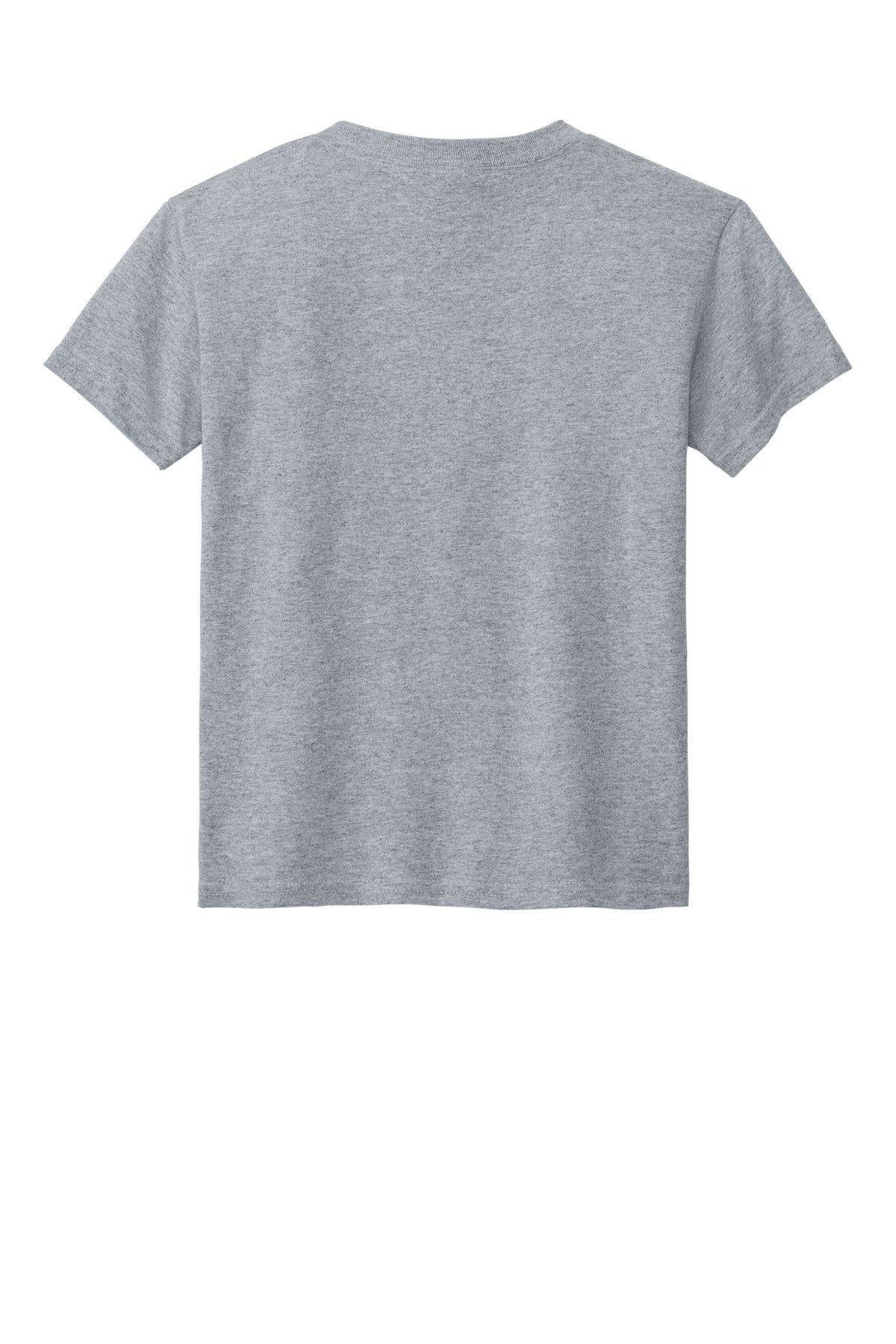 Rear View of Sport Grey Gildan Youth DryBlend 50 Cotton/50 Poly T-Shirt. 8000B