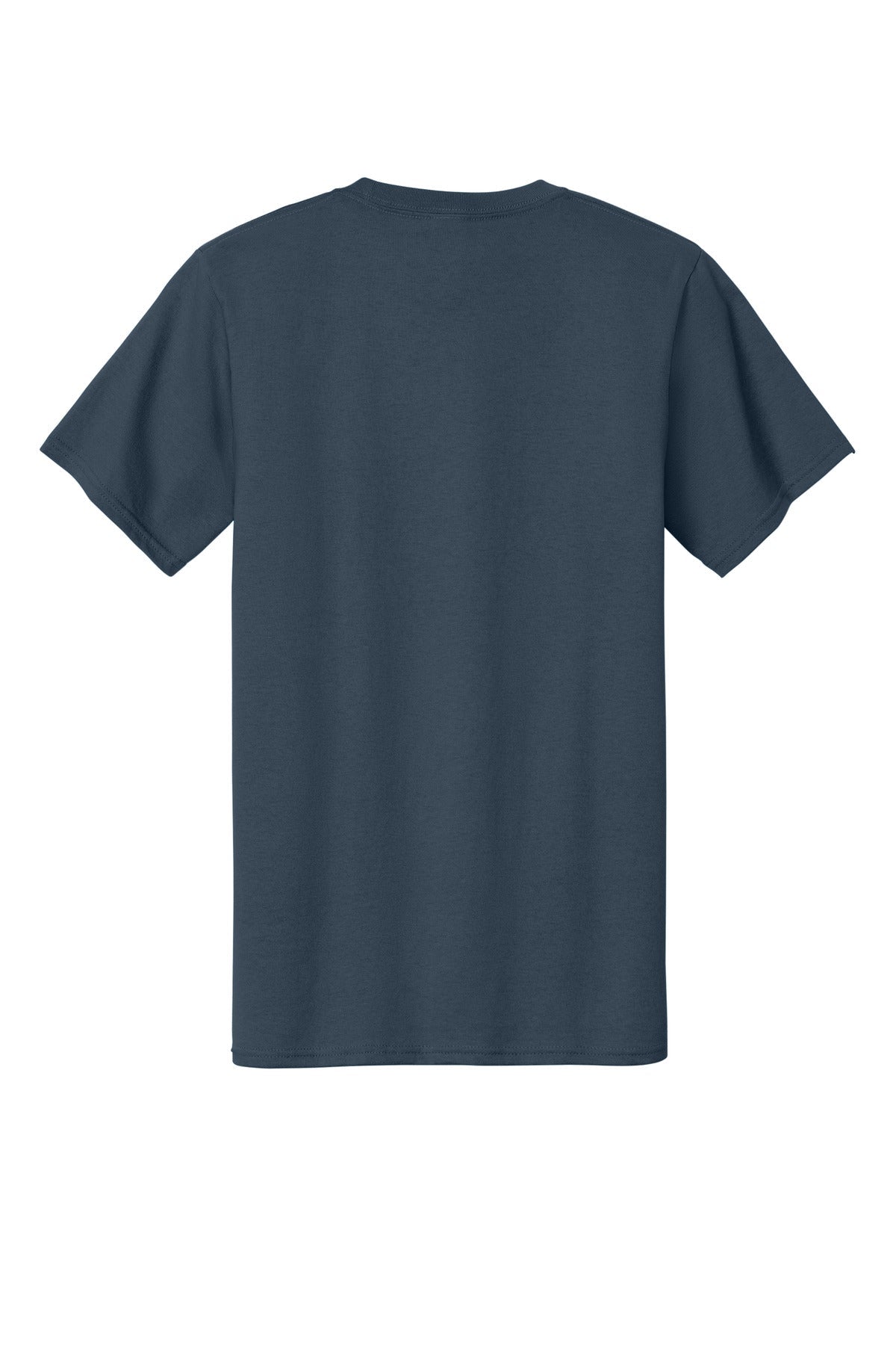 Rear View of Steel Blue Port & Co Tall Essential Tee. PC61T