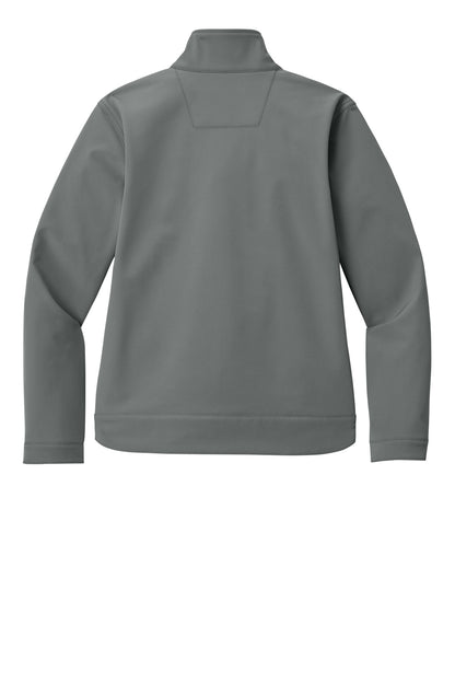Rear View of Steel Carhartt Women's Rain Defender Soft Shell Jacket CT107115