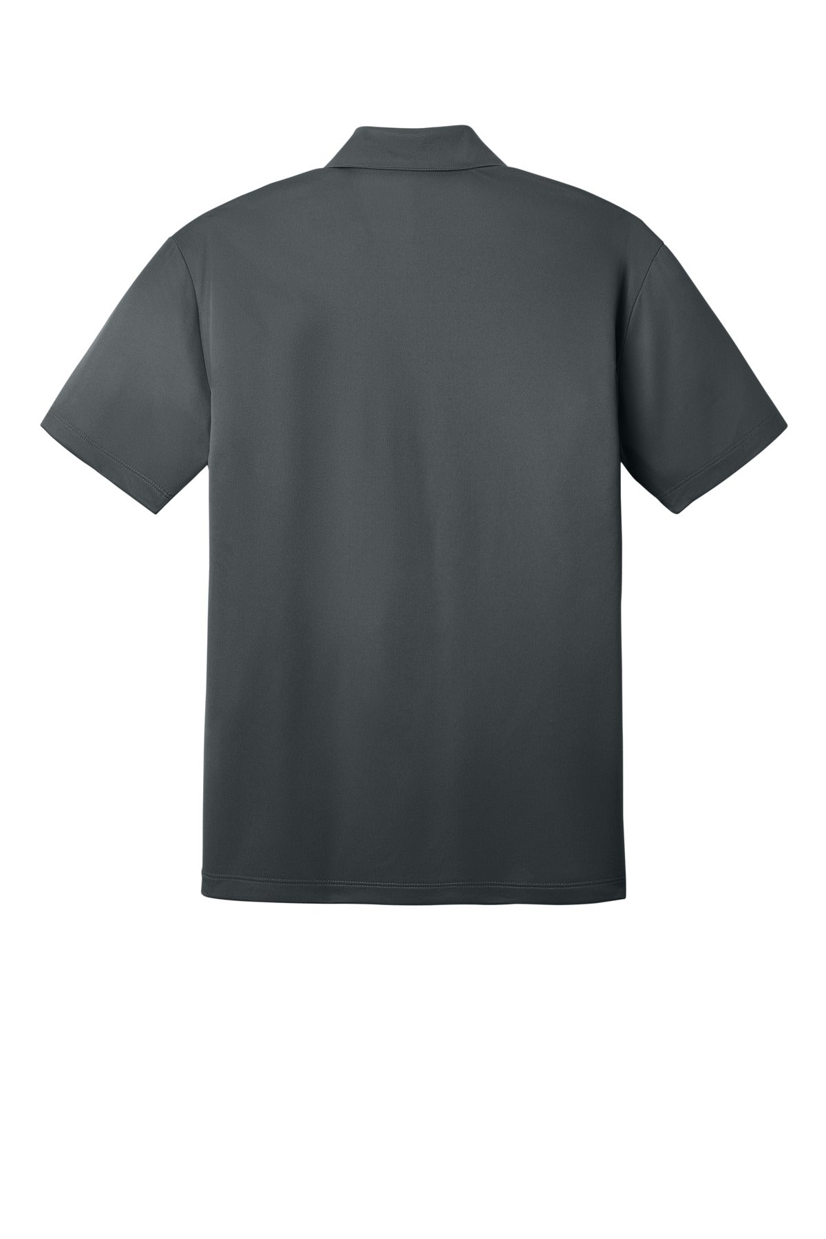 Rear View of Steel Grey Port Authority Silk Touch Performance Polo. K540