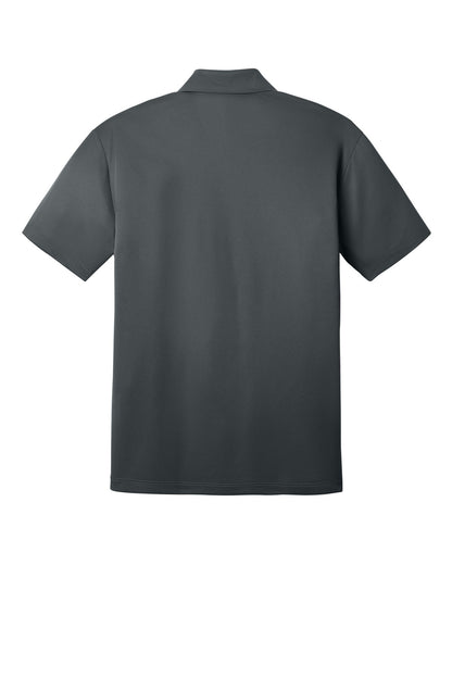 Rear View of Steel Grey Port Authority Silk Touch Performance Polo. K540