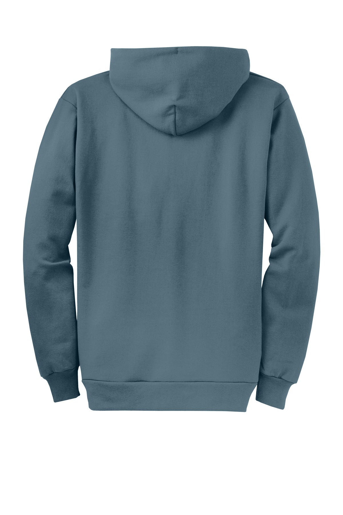 Rear View of SteelBlue Port & Co Core Fleece Full-Zip Hooded Sweatshirt. PC78ZH