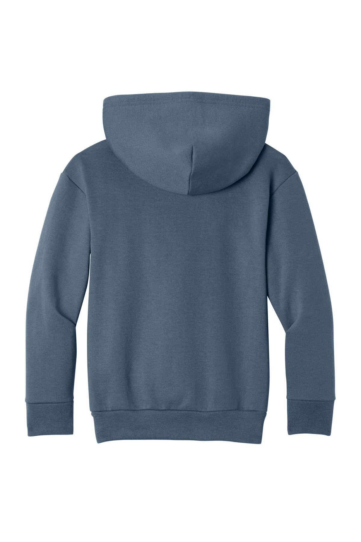 Rear View of SteelBlue Port & Co Youth Easy Fleece Pullover Hooded Sweatshirt PC68YH