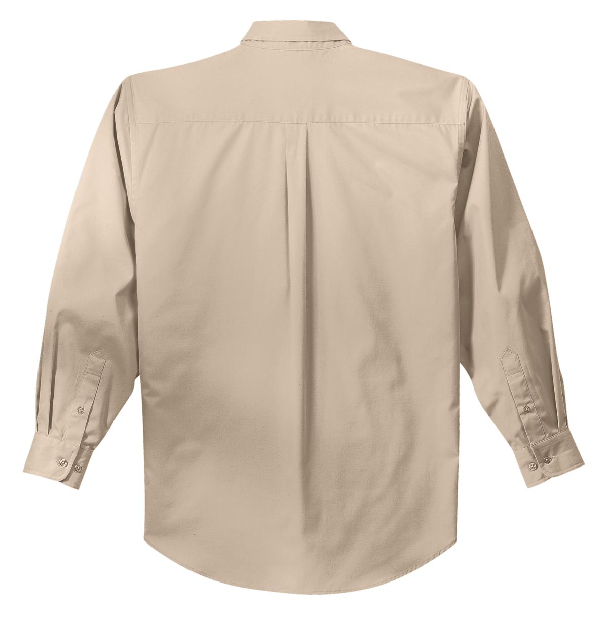 Rear View of Stone Port Authority Long Sleeve Easy Care Shirt S608