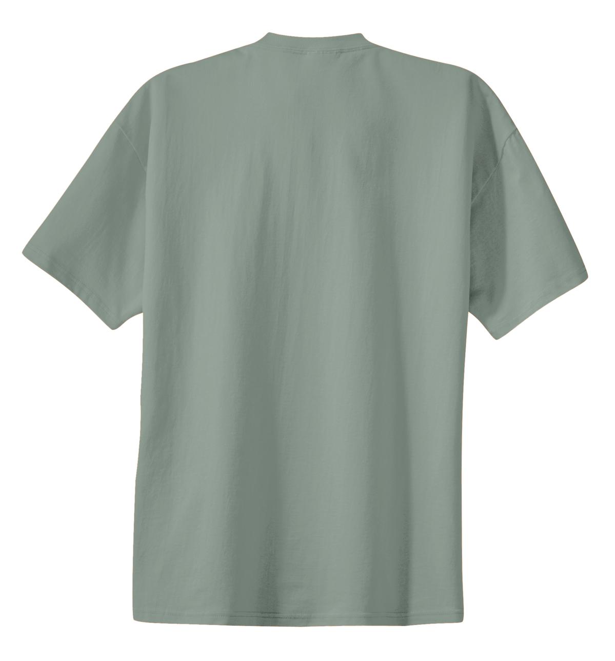 Rear View of Stonewash Gree Port & Co Essential Tee. PC61