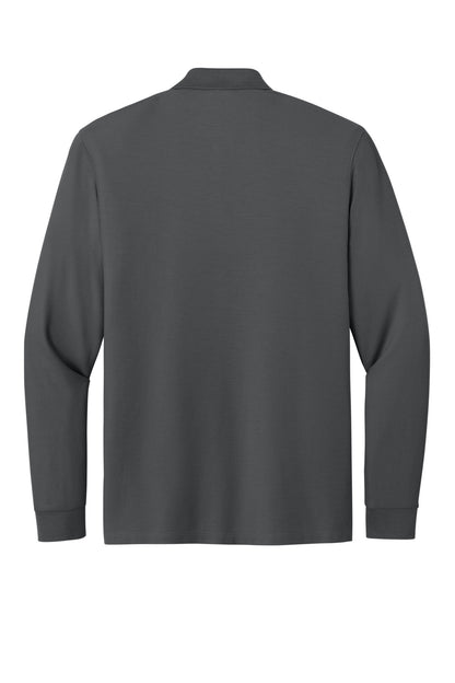 Rear View of StormGrey Port Authority Wearever Signature Pique Long Sleeve Polo K200LS