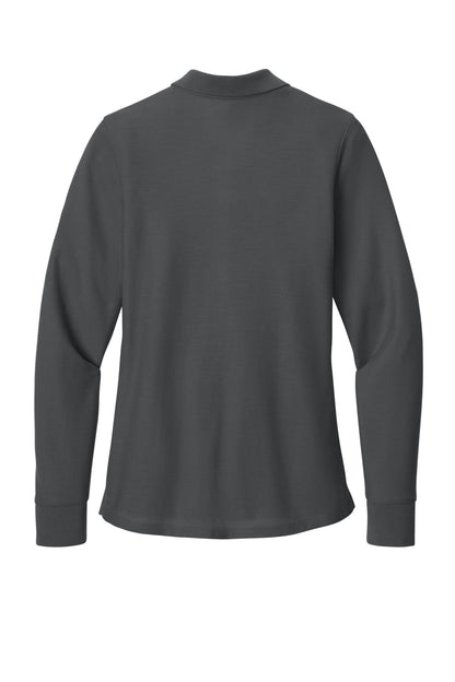 Rear View of StormGrey Port Authority Women's Wearever Signature Pique Long Sleeve Polo LK200LS