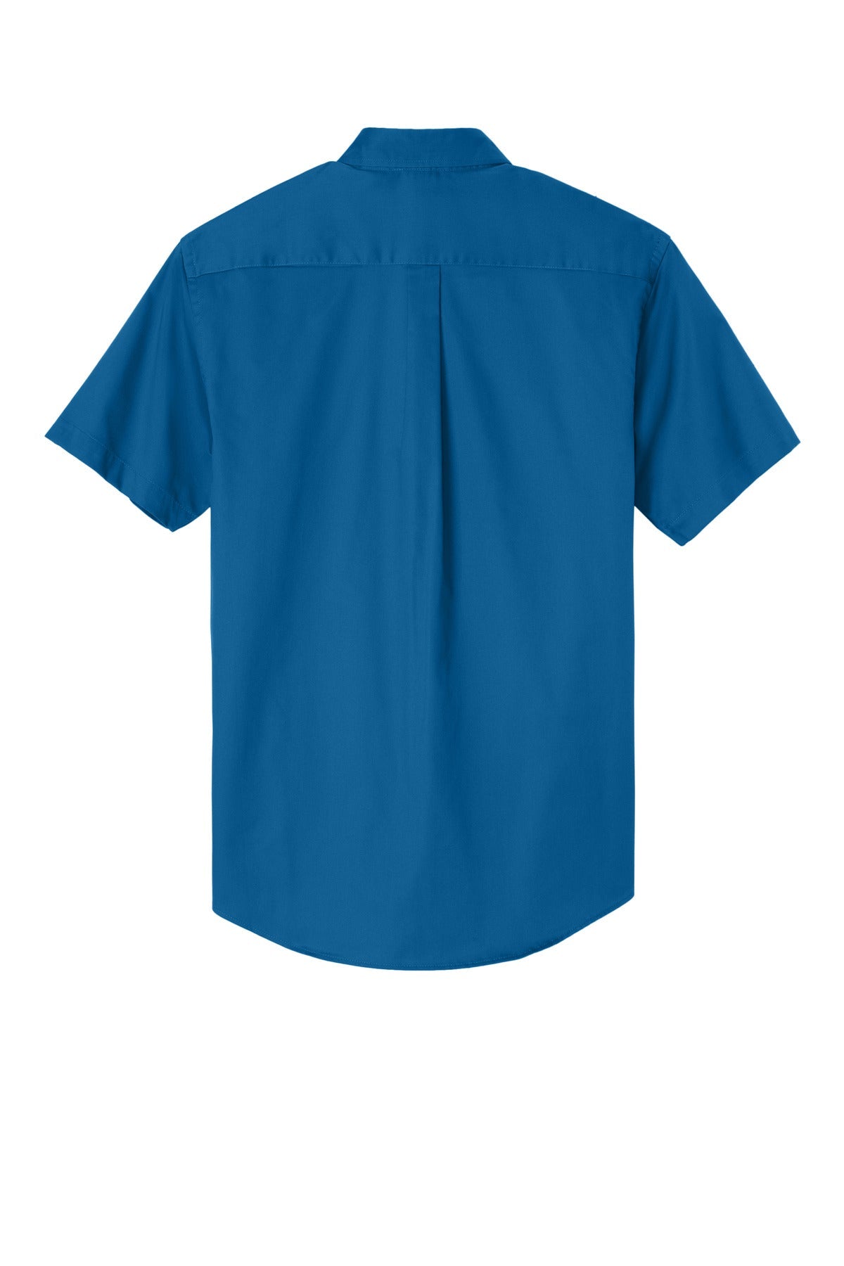 Rear View of Strong Blue Port Authority Short Sleeve Easy Care Shirt. S508