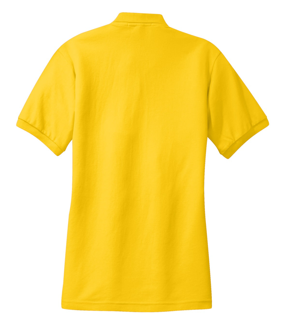 Rear View of Sunflower Yllw Port Authority Women's Silk Touch Polo. L500