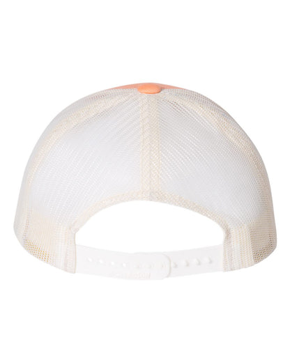 Rear View of Sunkissed Peach/ Birch Low Pro Trucker Cap - 115