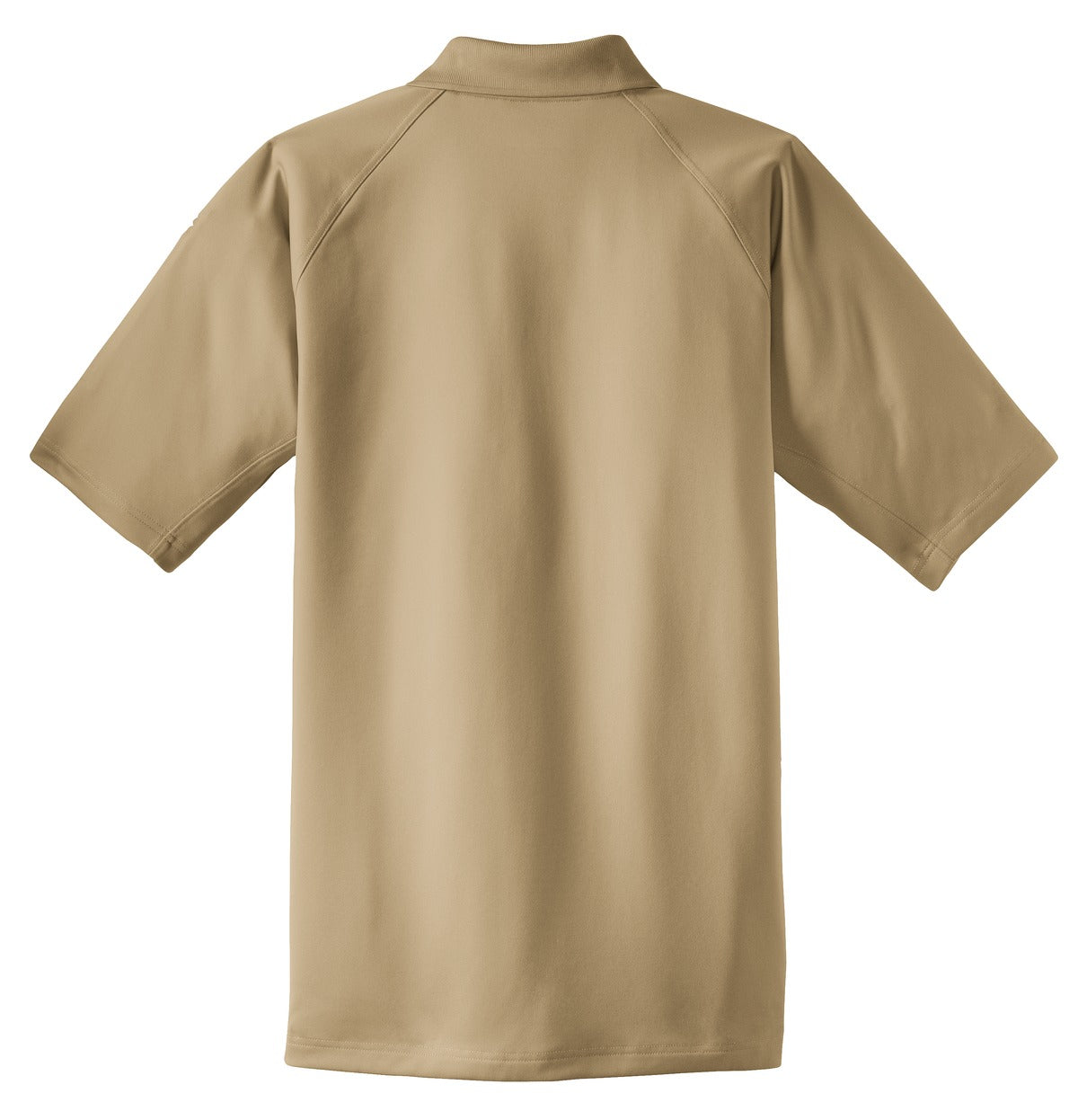 Rear View of Tan CornerStone - Select Snag-Proof Tactical Polo. CS410
