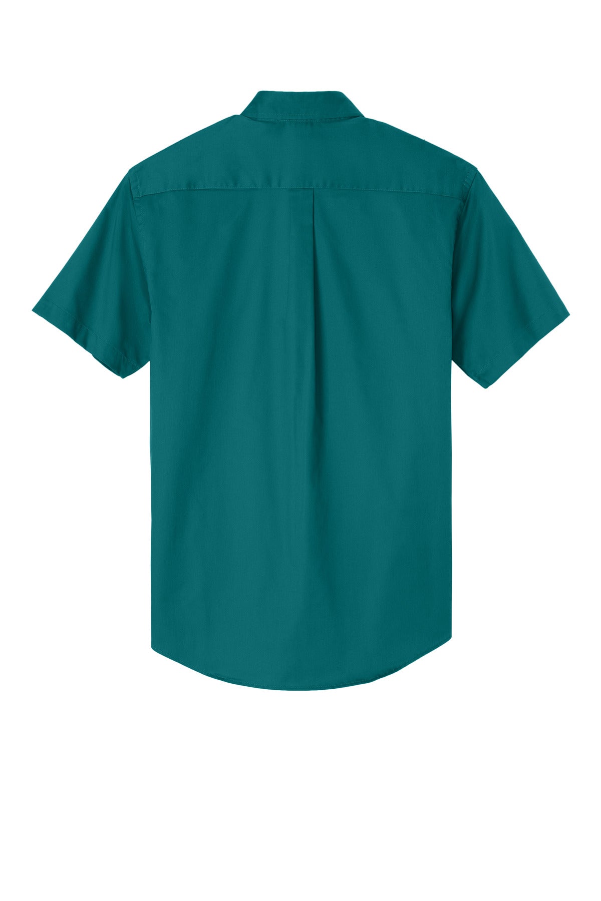 Rear View of Teal Green Port Authority Short Sleeve Easy Care Shirt. S508