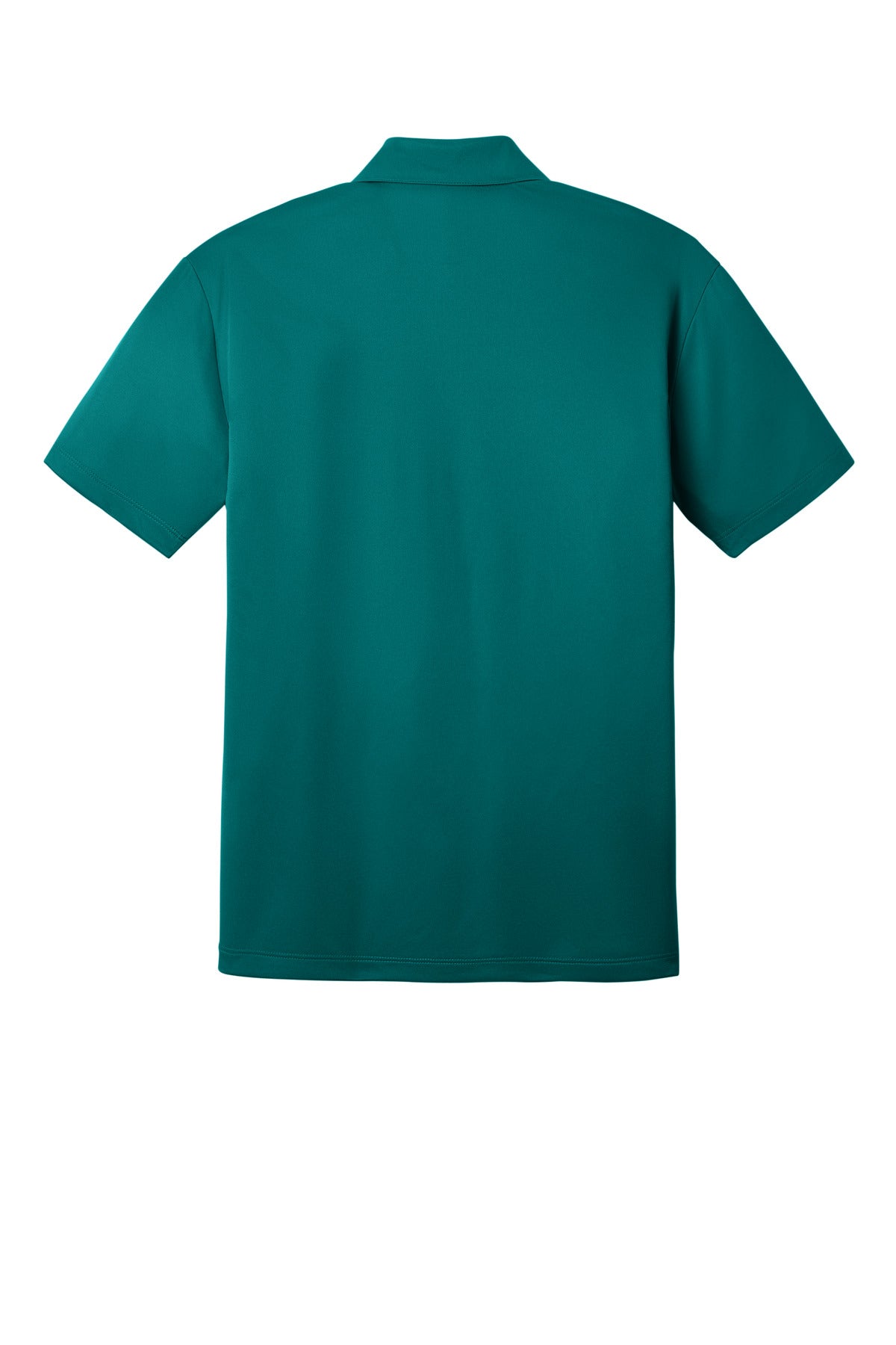 Rear View of Teal Green Port Authority Silk Touch Performance Polo. K540