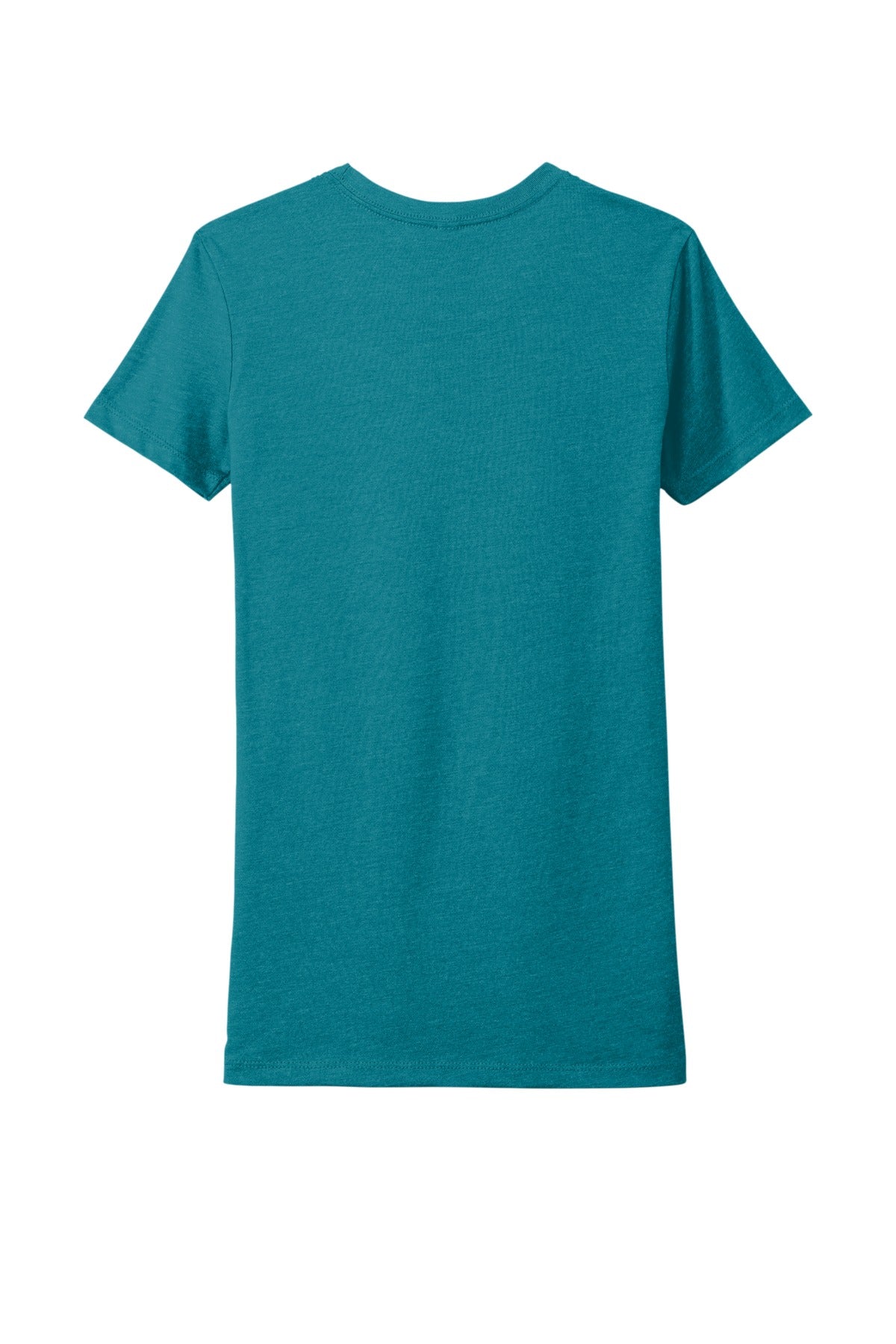 Rear View of Teal Next Level Apparel Women's CVC Tee. NL6610