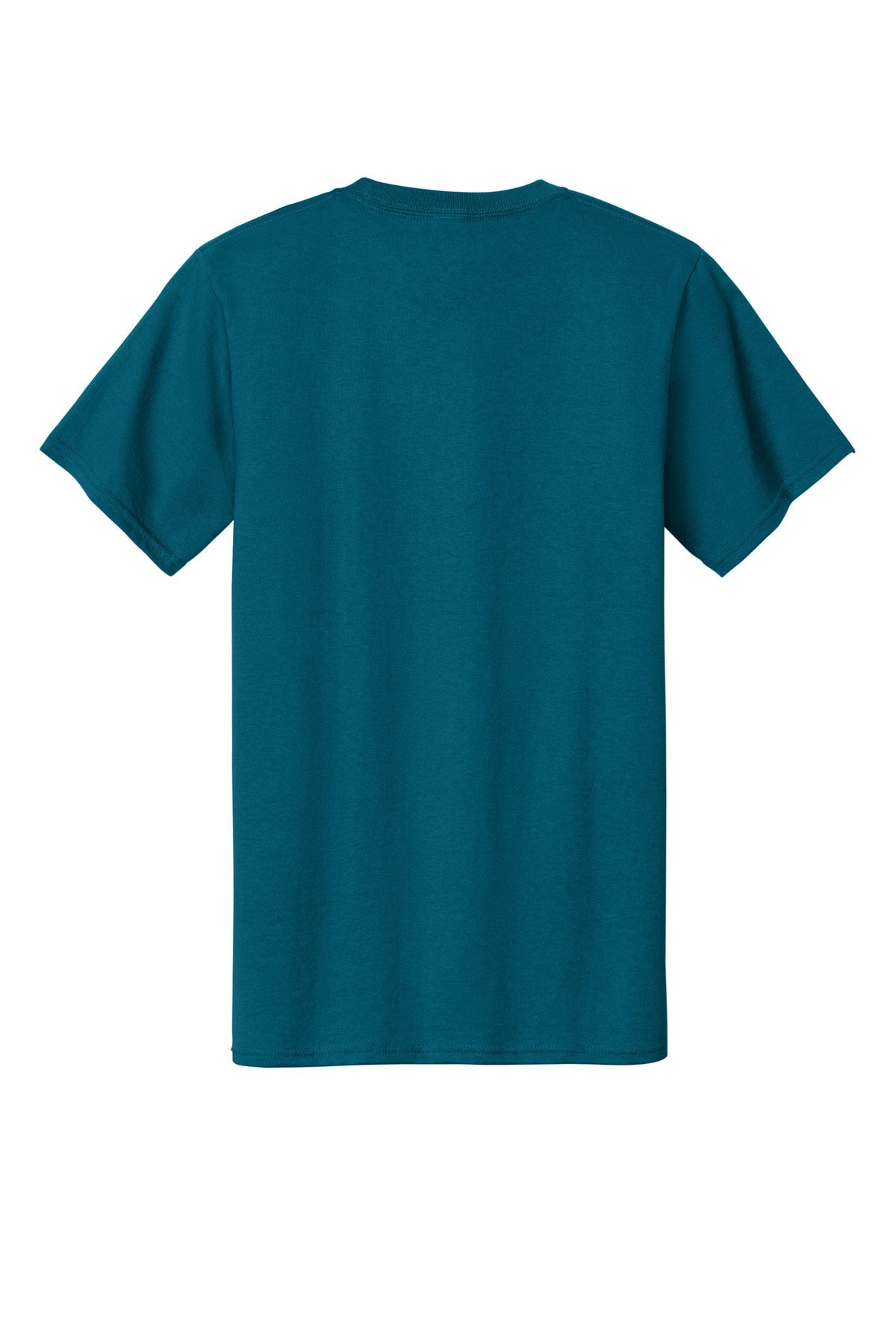 Rear View of Teal Port & Co Tall Essential Tee. PC61T