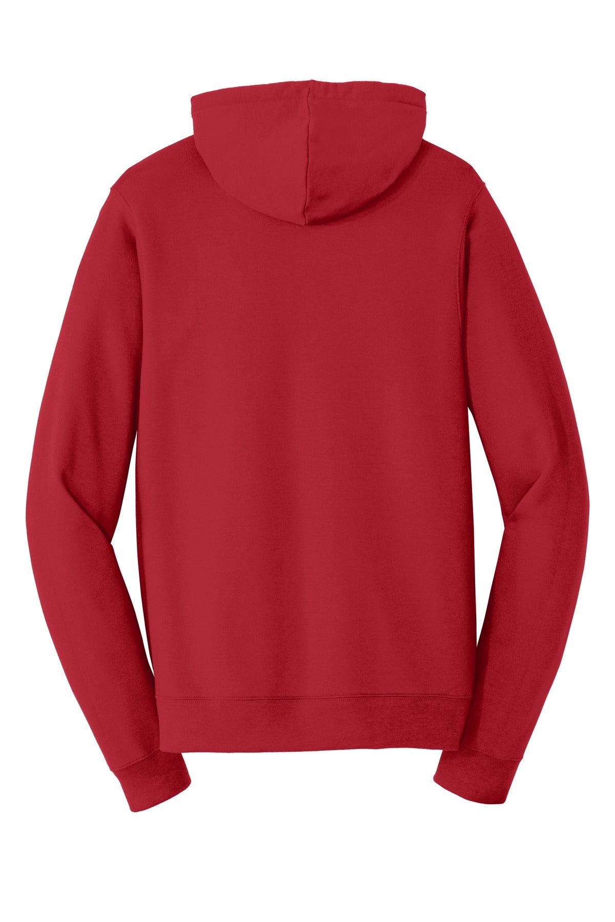 Rear View of Team Cardinal Port & Co Fan Favorite Fleece Pullover Hooded Sweatshirt. PC850H