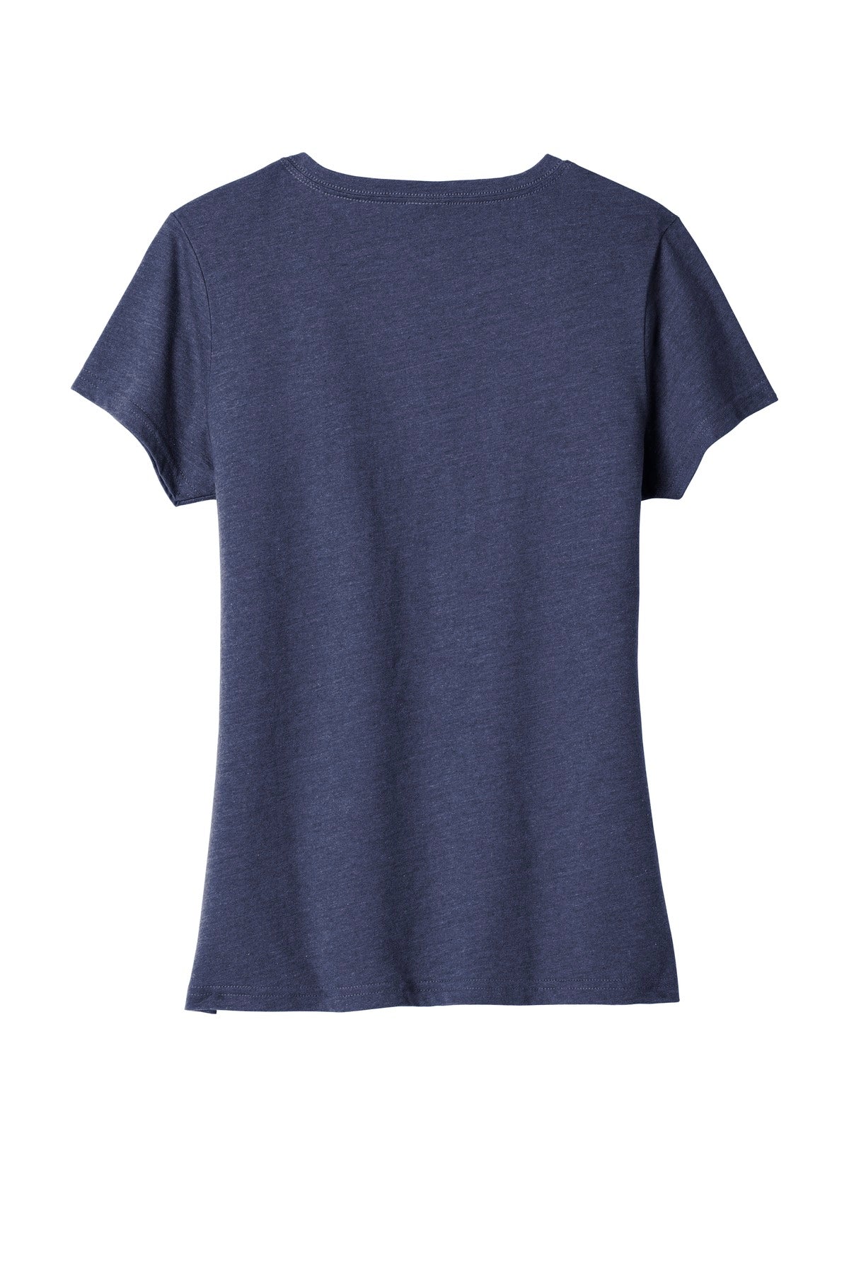 Rear View of Team Navy Hthr Port & Co Women's Fan Favorite Blend V-Neck Tee. LPC455V