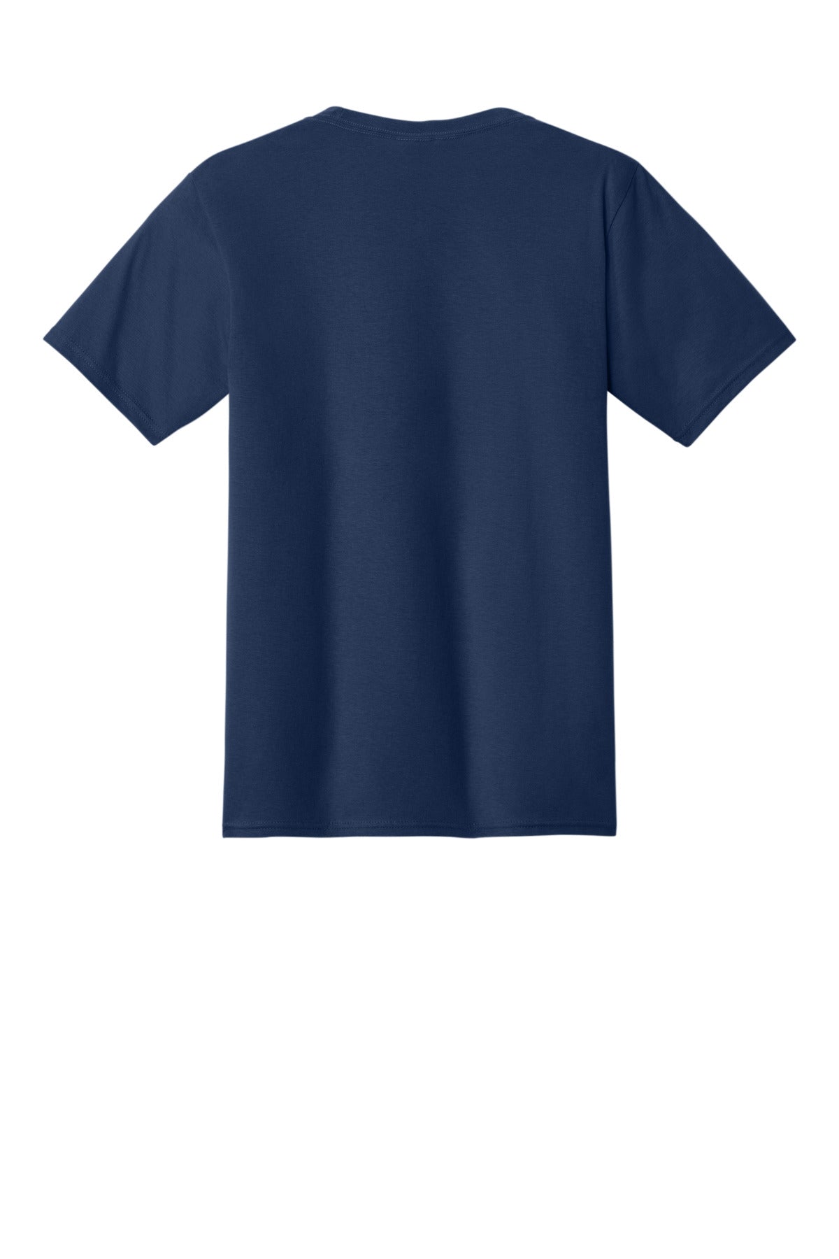 Rear View of Team Navy Port & Co Fan Favorite Tee. PC450