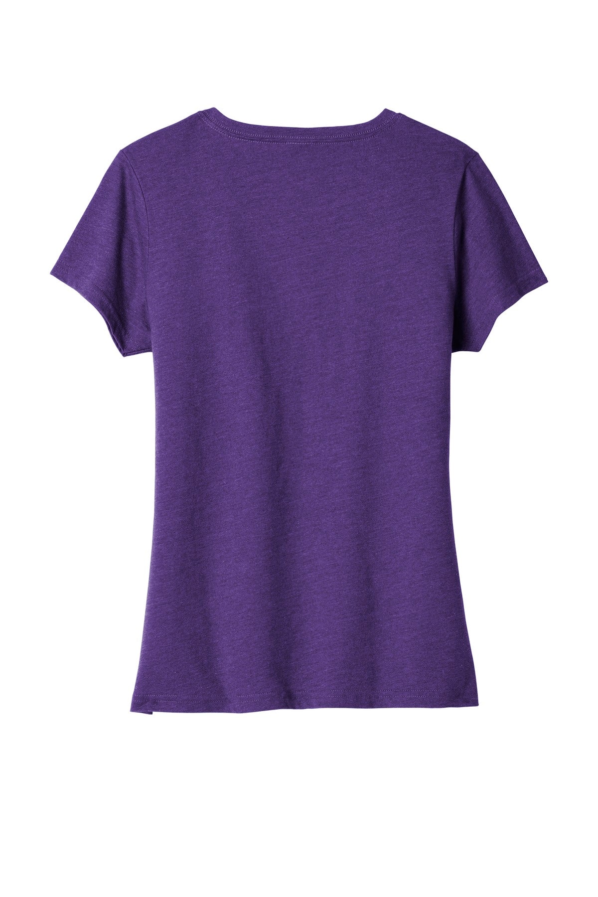 Rear View of Team Purp Hthr Port & Co Women's Fan Favorite Blend V-Neck Tee. LPC455V