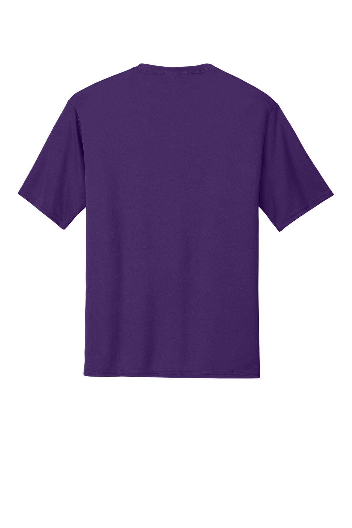 Rear View of Team Purple Port & Co Performance Tee. PC380