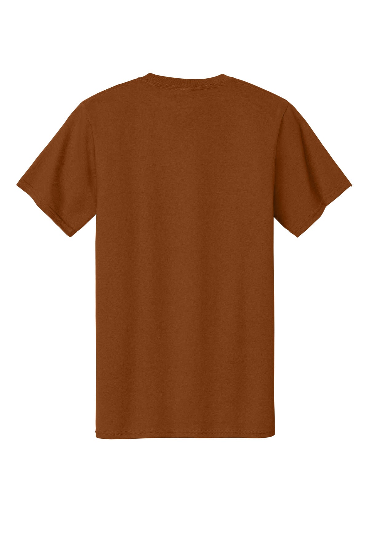 Rear View of Texas Orange Port & Co Tall Essential Tee. PC61T