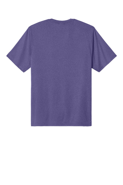 Rear View of TmPrpHthr Port & Co Heather Performance Tee PC390