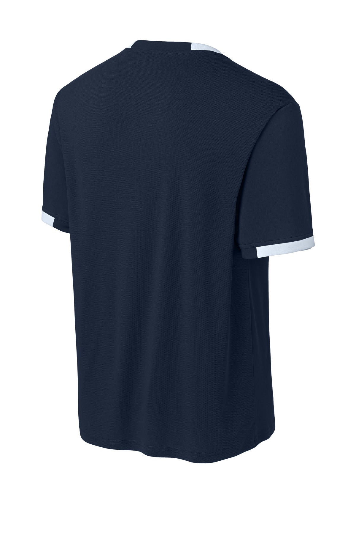 Rear View of TrNv/White Sport-Tek Club Short Sleeve Crew ST440
