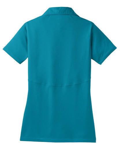 Rear View of Tropic Blue Sport-Tek Women's Micropique Sport-Wick Polo. LST650