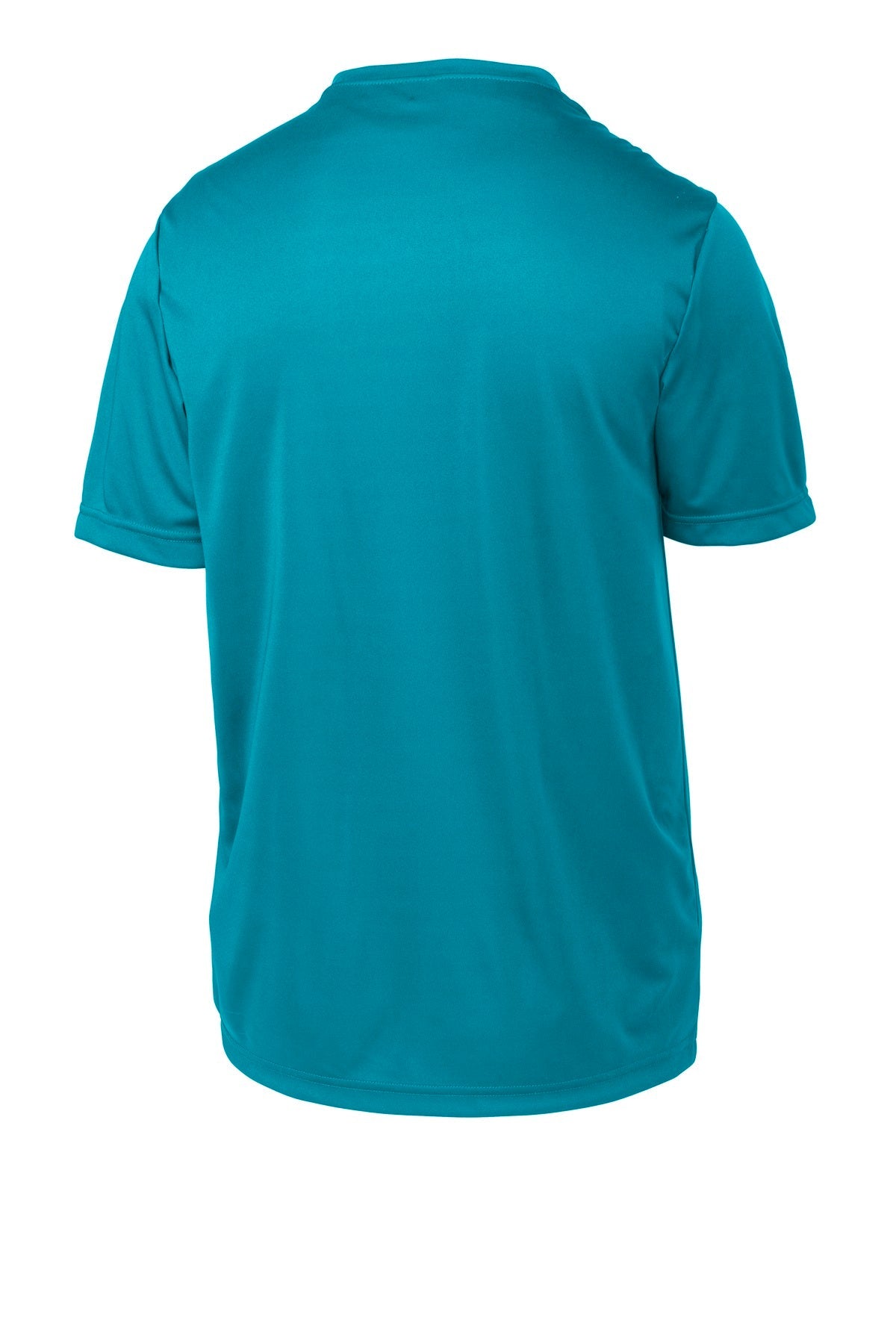 Rear View of Tropic Blue Sport-Tek Youth PosiCharge Competitor Tee. YST350