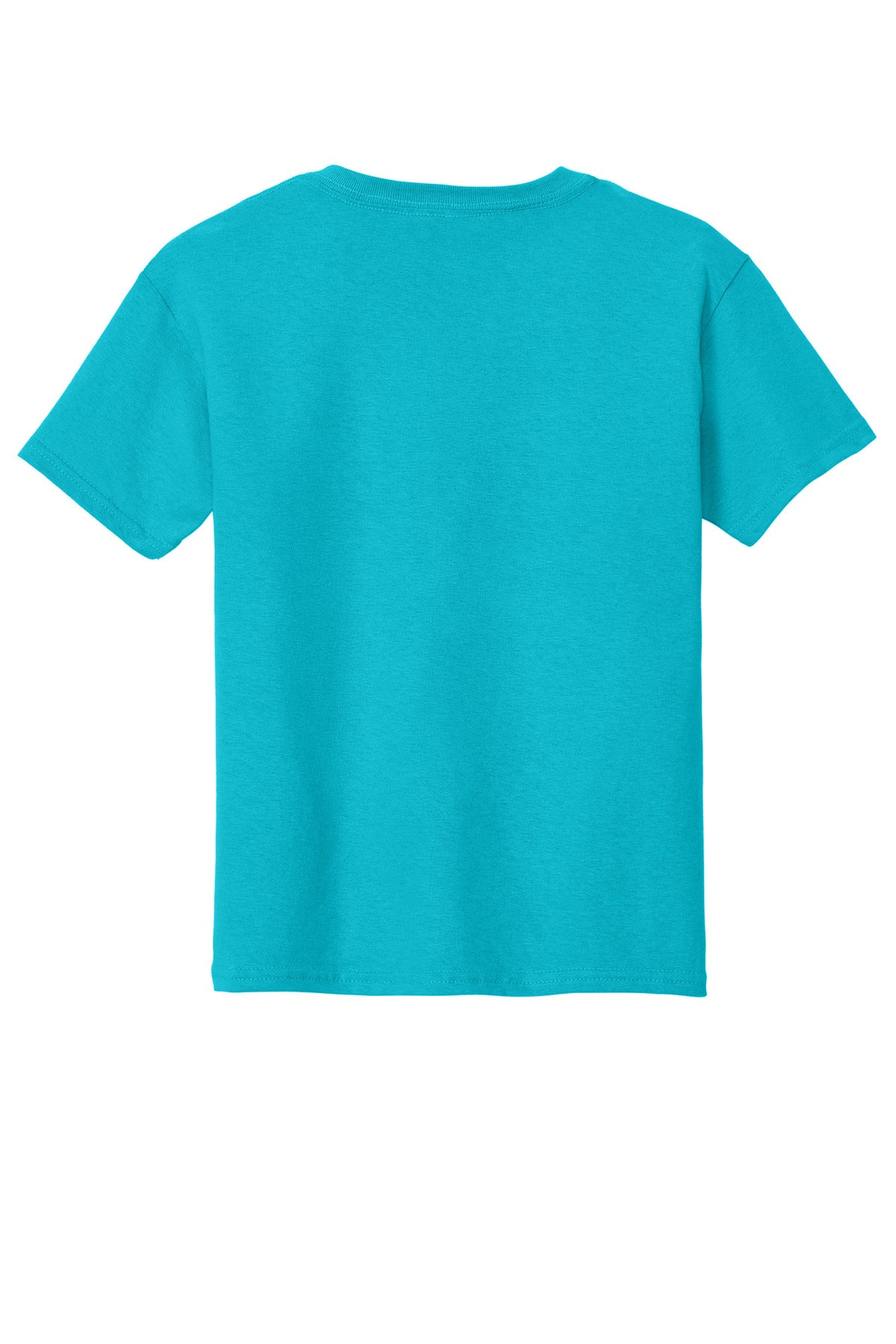 Rear View of Tropical Blue Gildan - Youth Heavy Cotton 100% Cotton T-Shirt. 5000B