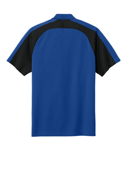 Rear View of TRoyal/Bk Port Authority Wearever Performance Pique Colorblock Polo K247