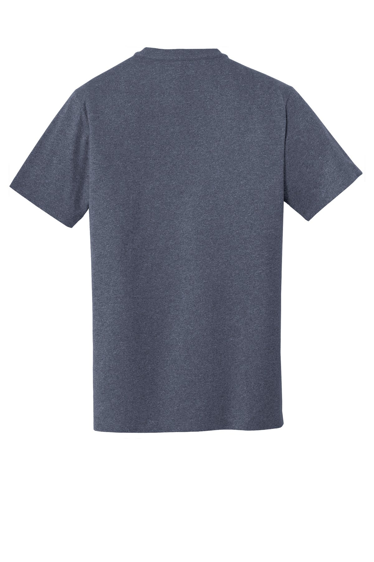 Rear View of True Navy Hthr New Era Heritage Blend Crew Tee. NEA100