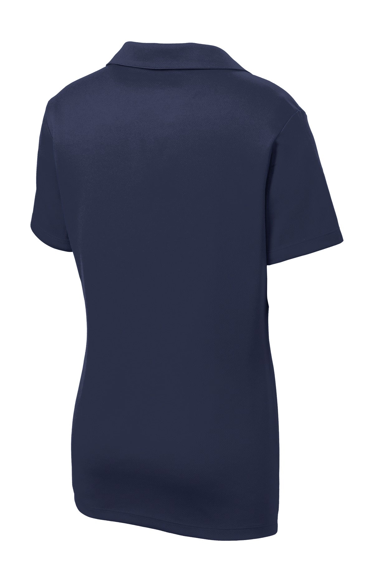Rear View of True Navy Sport-Tek Women's PosiCharge RacerMesh Polo. LST640