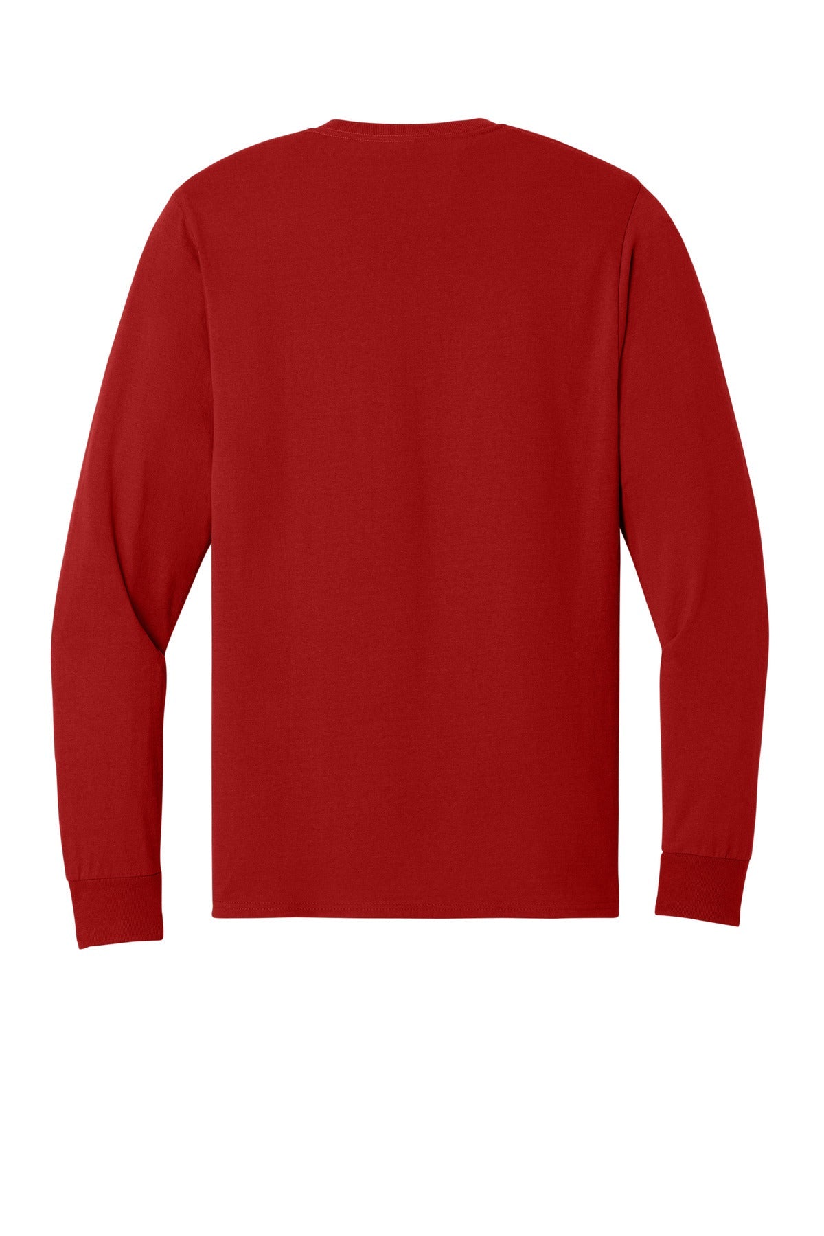Rear View of True Red Jerzees - Dri-Power 50/50 Cotton/Poly Long Sleeve T-Shirt. 29LS