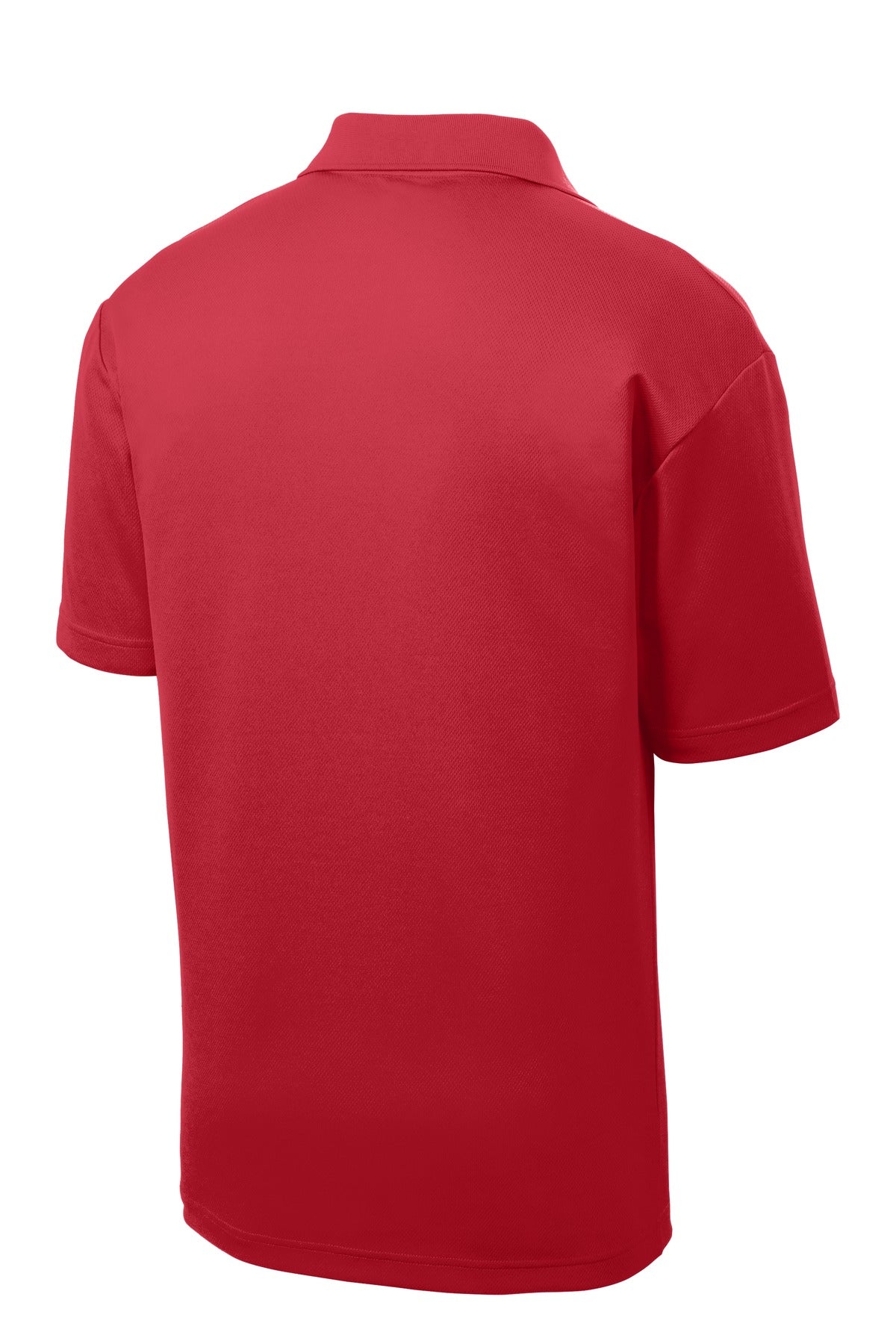 Rear View of True Red Sport-Tek PosiCharge RacerMesh Polo. ST640