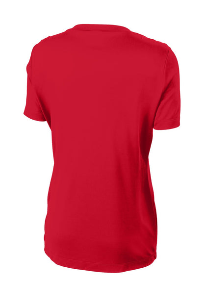 Rear View of True Red Sport-Tek Women's PosiCharge Competitor Tee. LST350