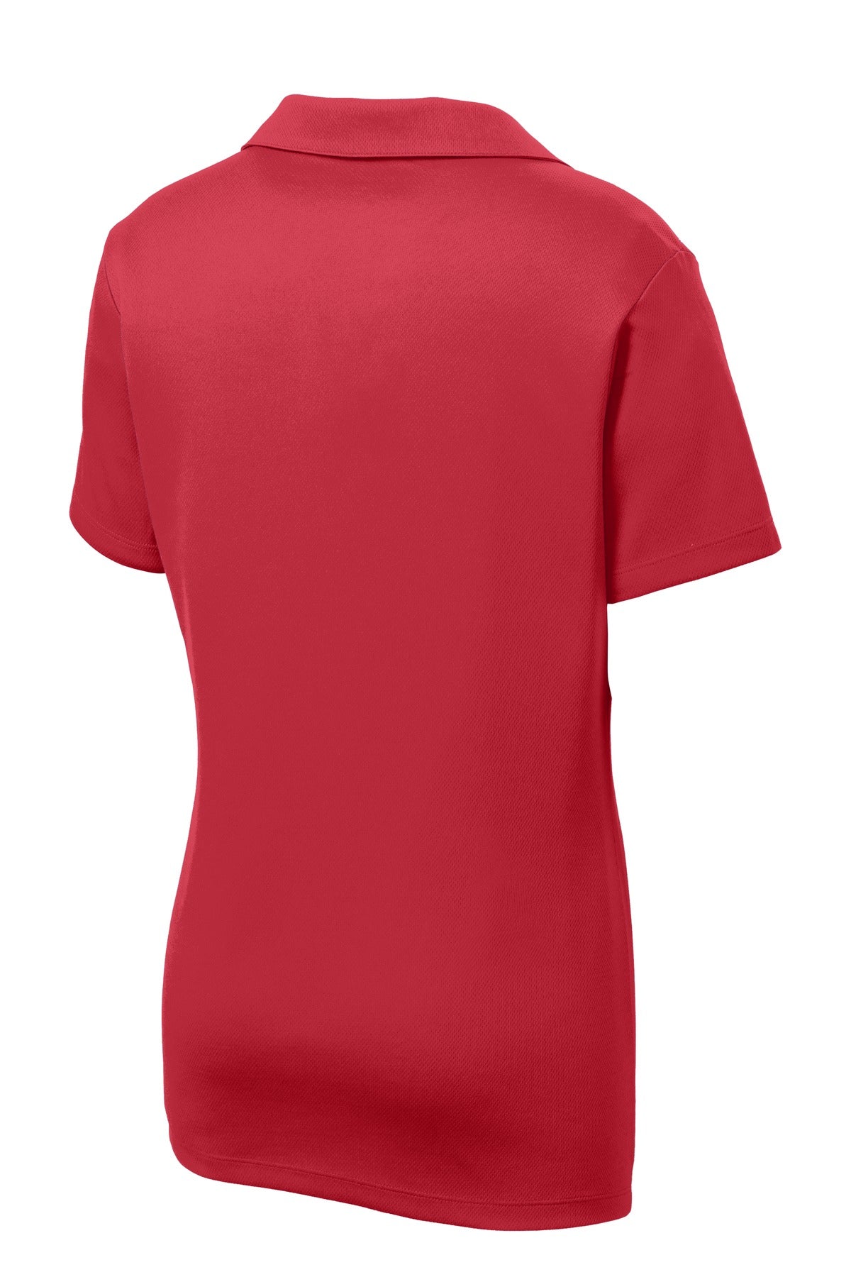 Rear View of True Red Sport-Tek Women's PosiCharge RacerMesh Polo. LST640