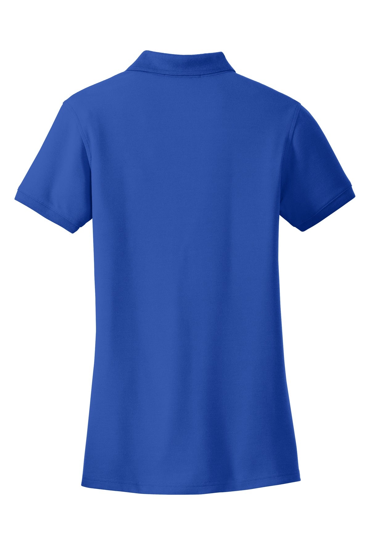 Rear View of True Royal Port Authority Women's Core Classic Pique Polo. L100