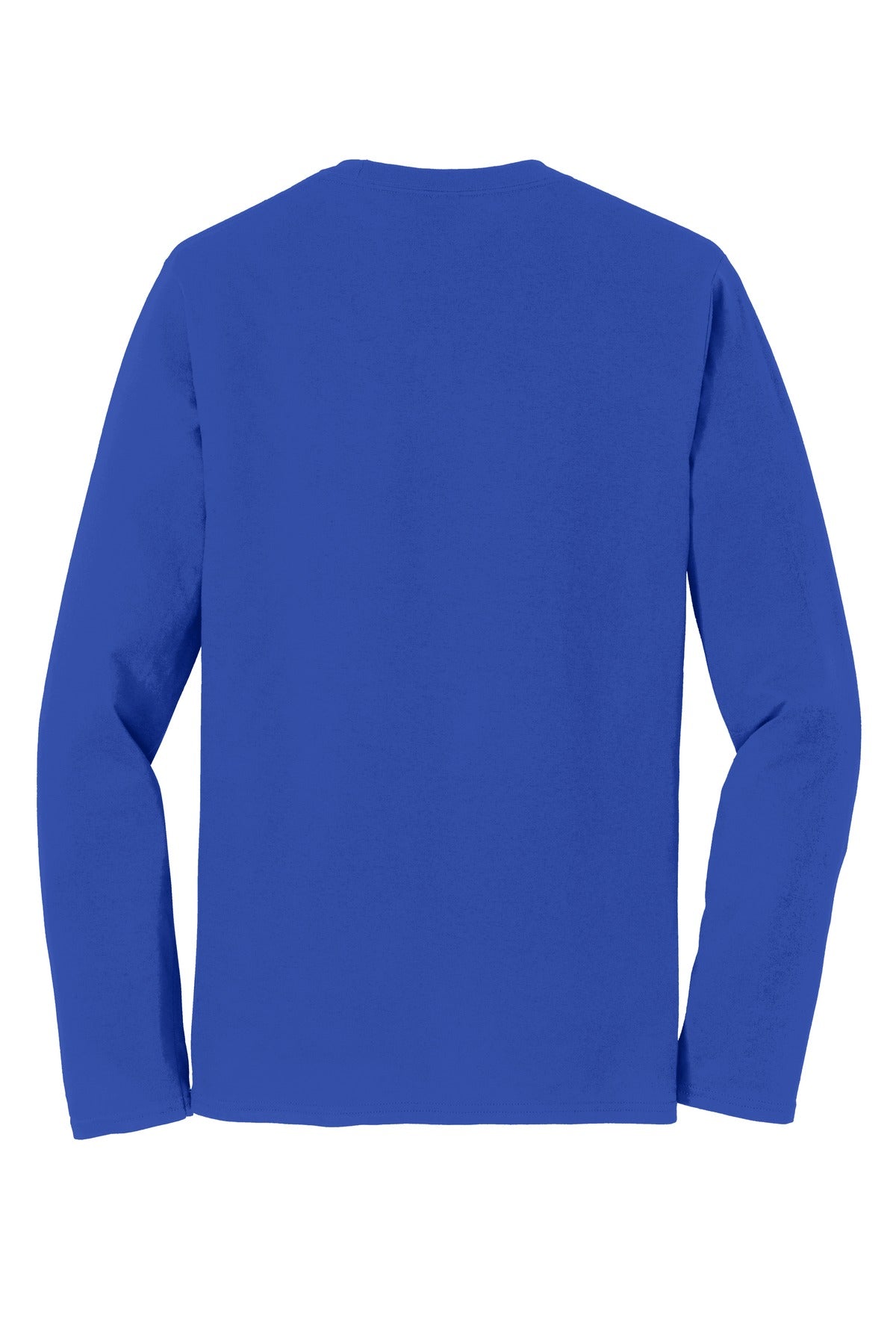Rear View of True Royal Port & Co Long Sleeve Fan Favorite Tee. PC450LS