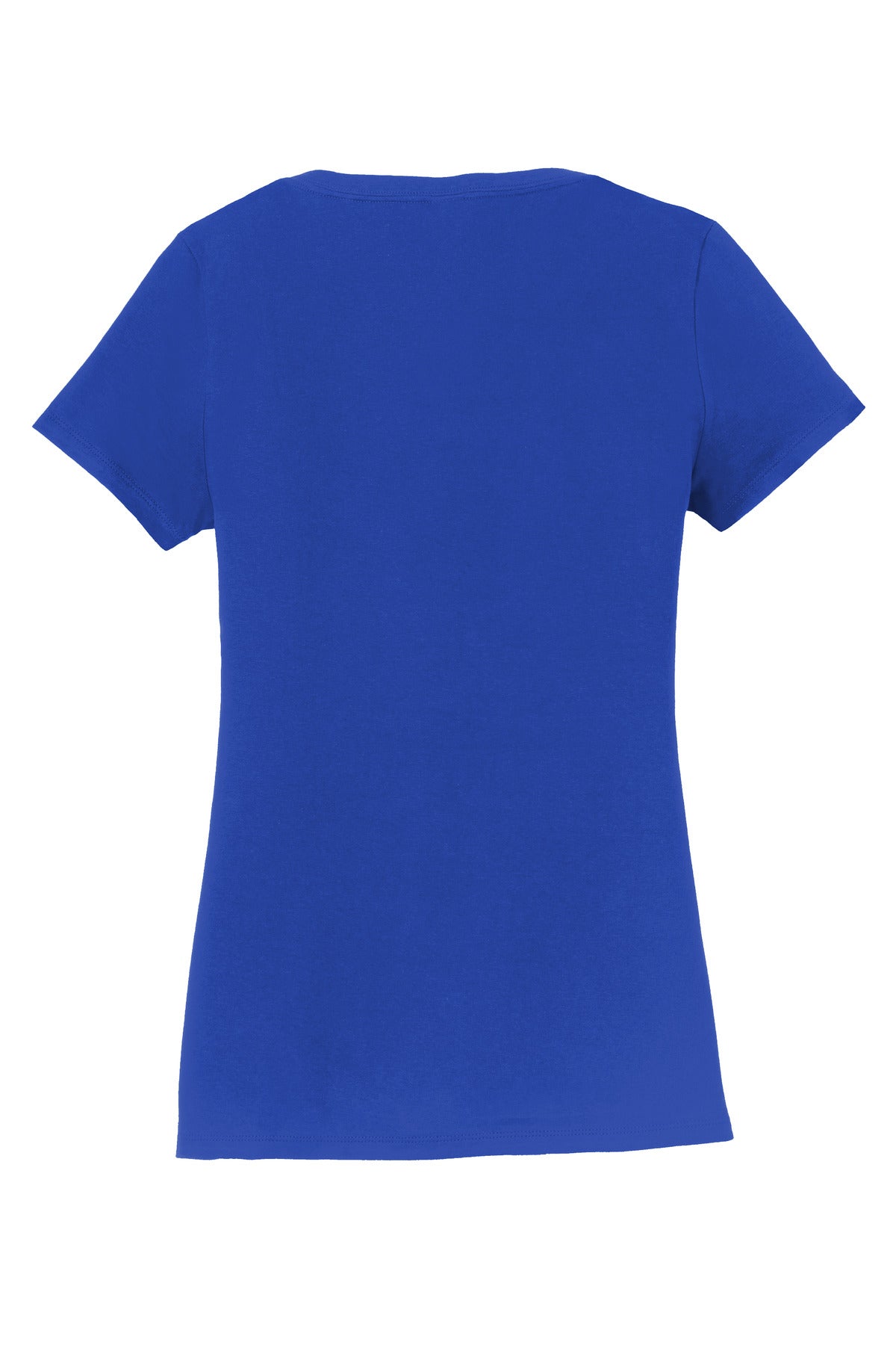 Rear View of True Royal Port & Co Women's Fan Favorite V-Neck Tee. LPC450V