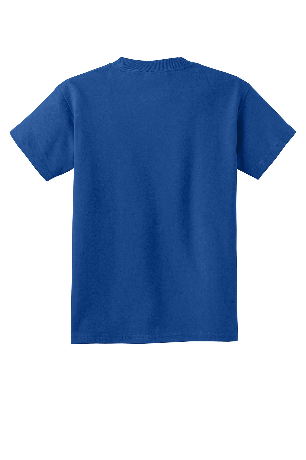 Rear View of True Royal Port & Co Youth Core Cotton Tee. PC54Y
