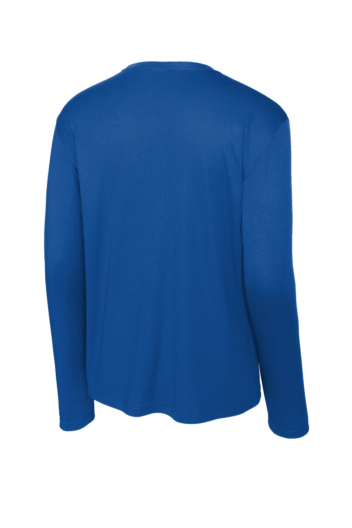Rear View of True Royal Sport-Tek Long Sleeve PosiCharge Competitor Tee. ST350LS