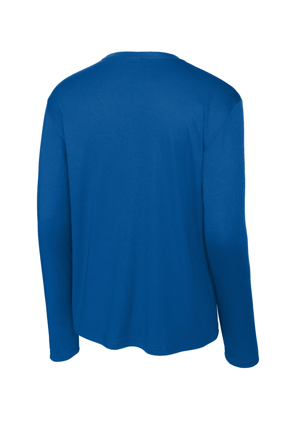 Rear View of True Royal Sport-Tek Long Sleeve PosiCharge Competitor Tee. ST350LS