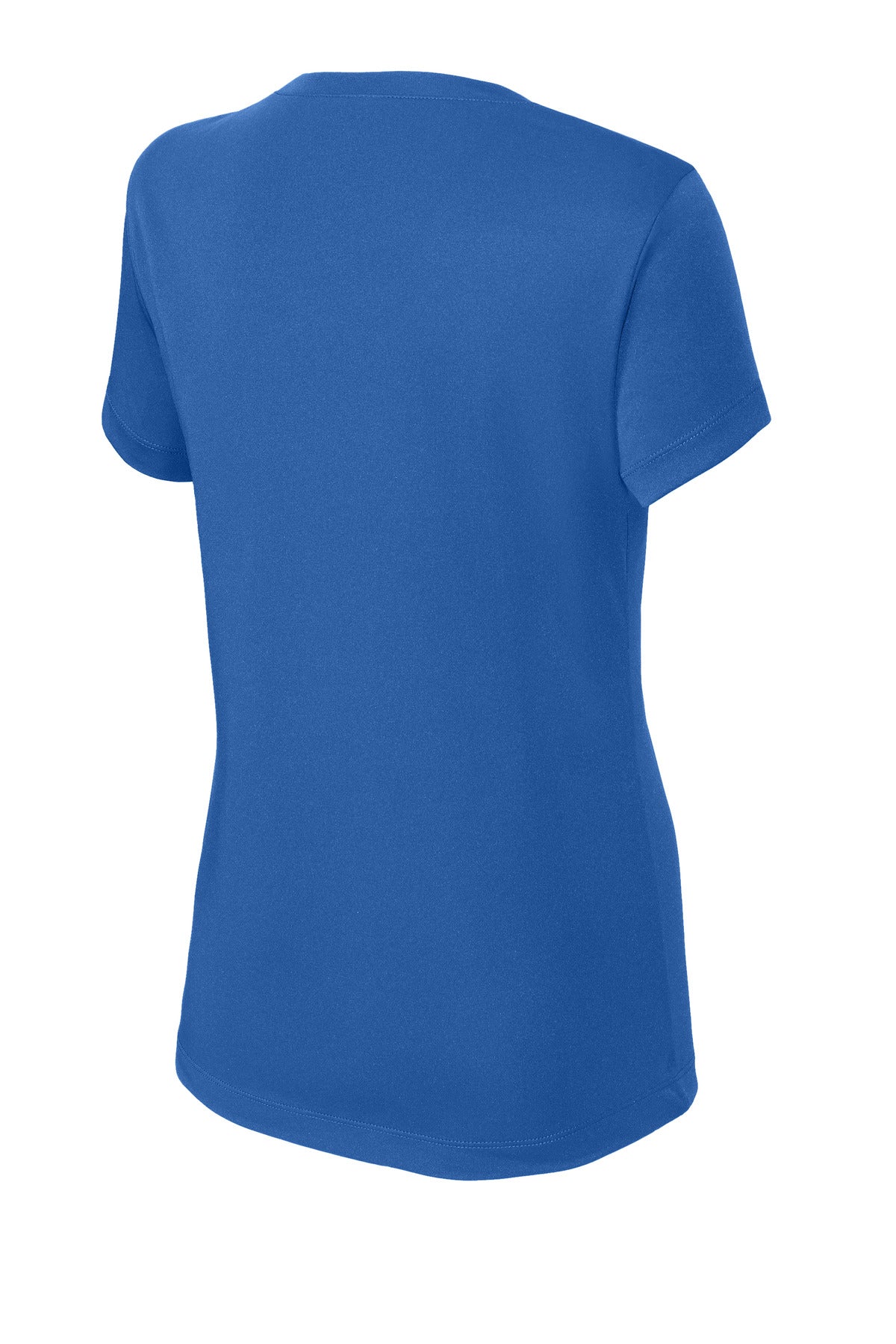 Rear View of True Royal Sport-Tek Women's PosiCharge Competitor V-Neck Tee. LST353