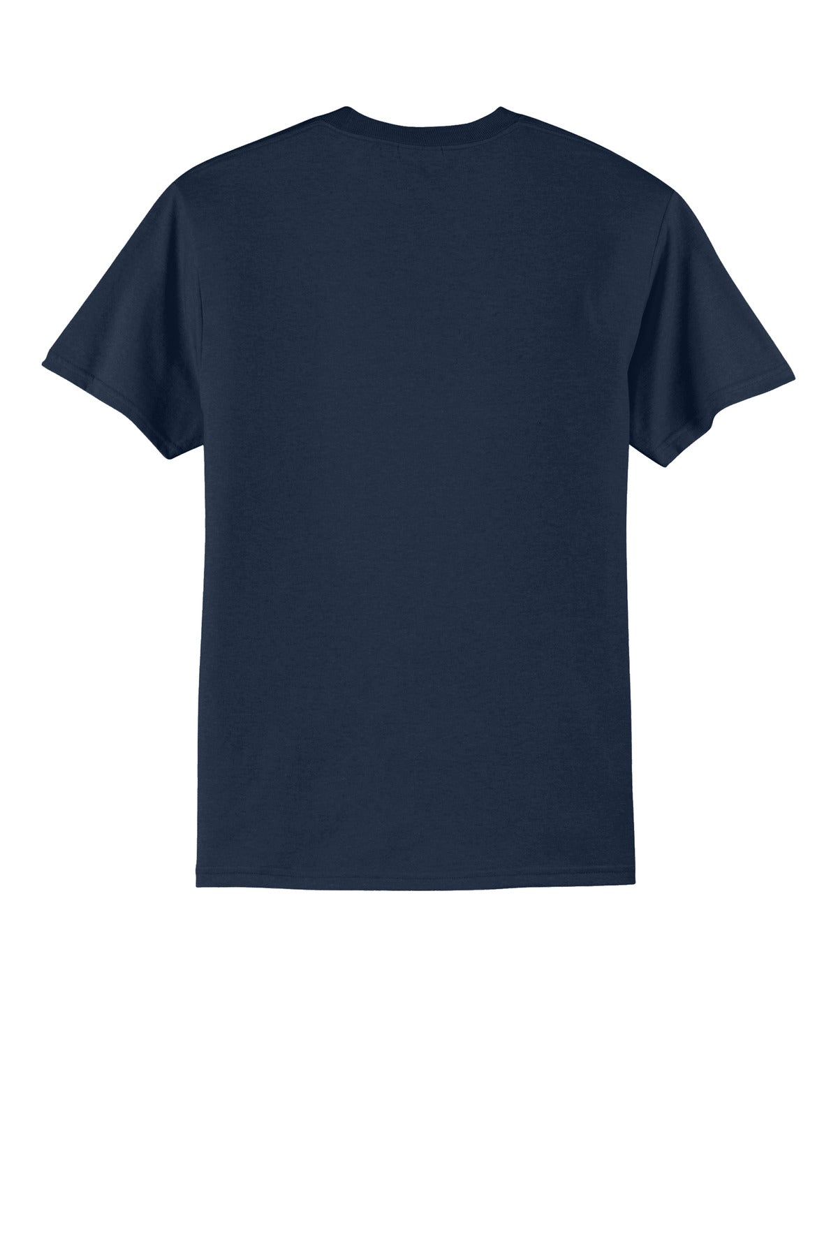 Rear View of TrueNavy Port & Co Core Blend Tee. PC55