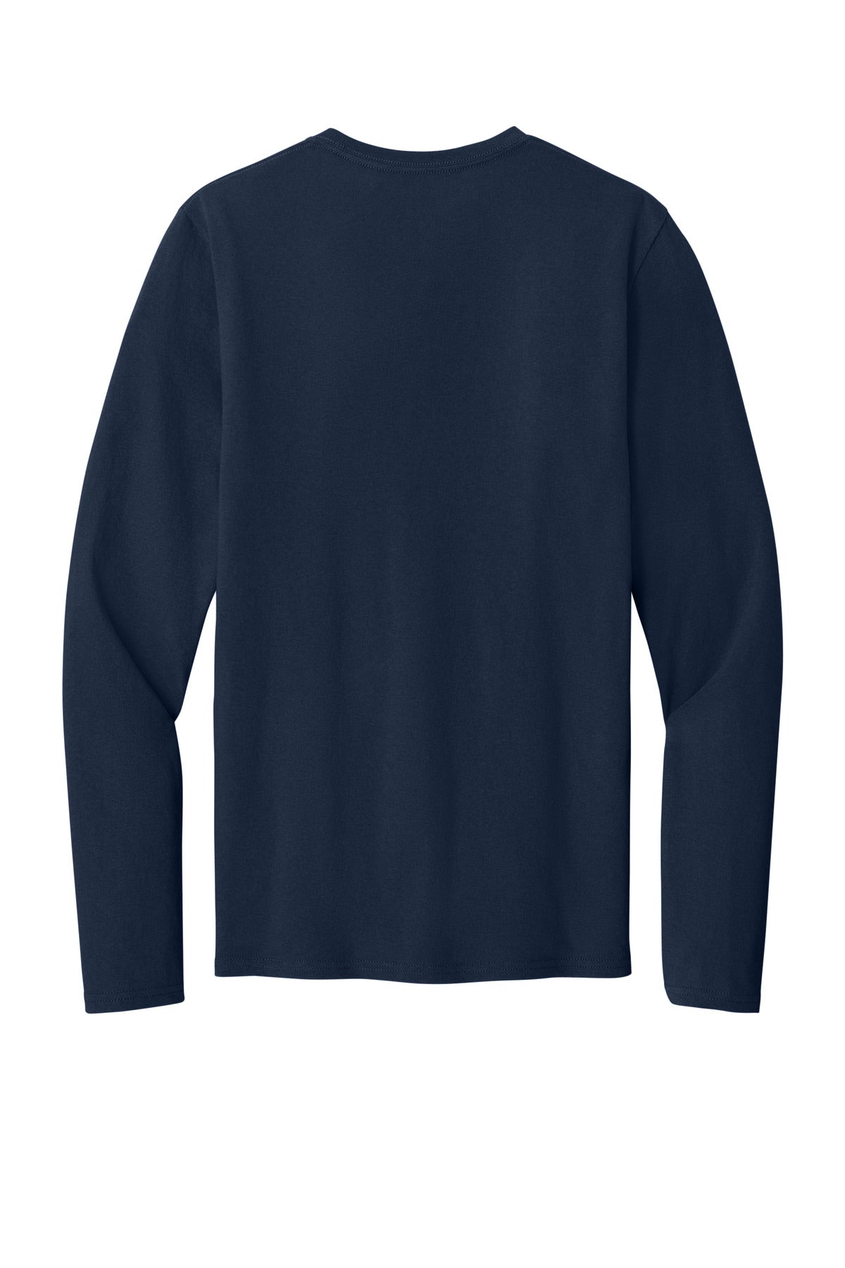 Rear View of TrueNavy Port & Co Easy Cotton Long Sleeve Tee PC43LS