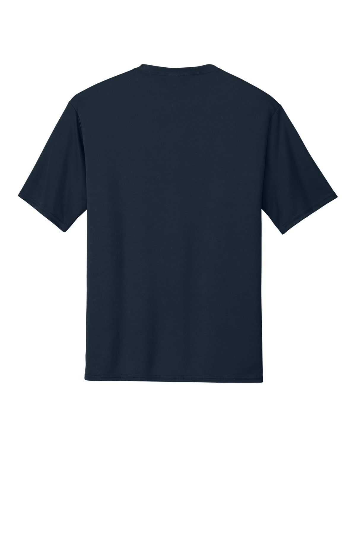 Rear View of TrueNavy Port & Co Performance Tee. PC380