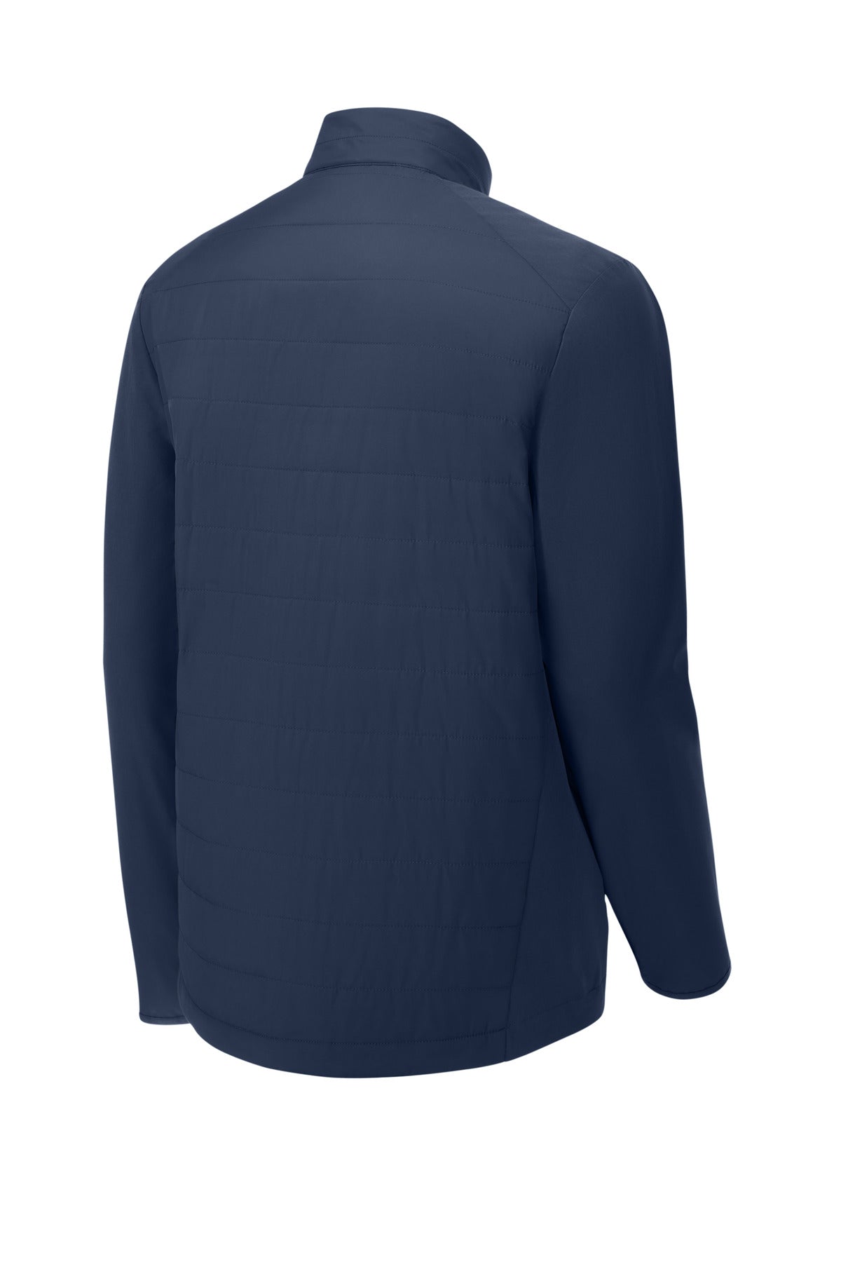 Rear View of TrueNavy Sport-Tek Teknical Hybrid Jacket ST940