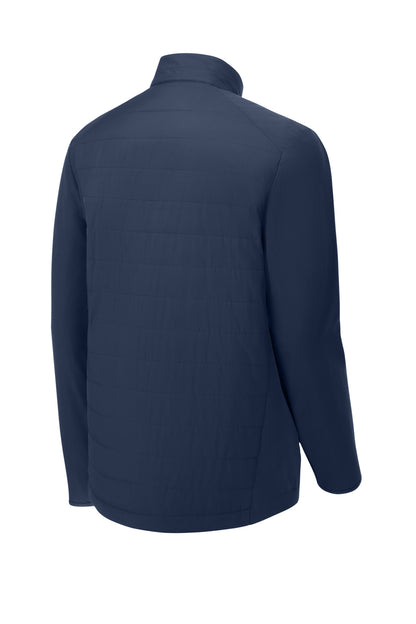 Rear View of TrueNavy Sport-Tek Teknical Hybrid Jacket ST940