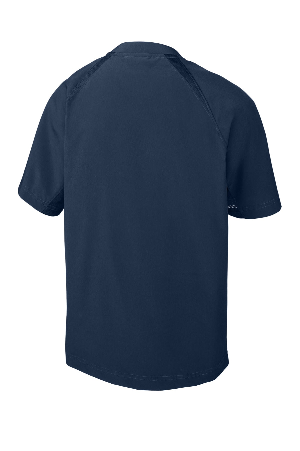Rear View of TrueNavy Sport-Tek Youth Repeat 1/2-Zip Short Sleeve Jacket YJST489
